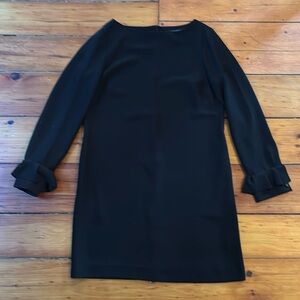 Black Banana Republic Dress with buttons down back and ruffle cuffs. Office.